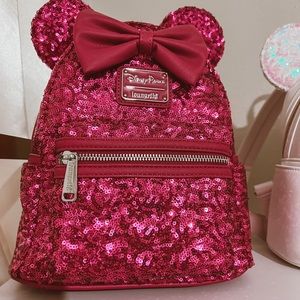 Fuchsia loungfly sequin backpack
